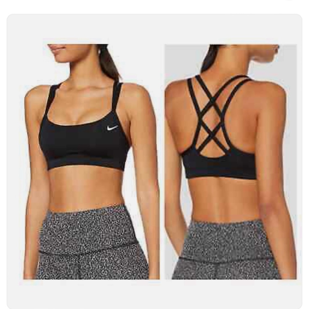 Black Nike Favorites Criss Cross Strap Sports Bra